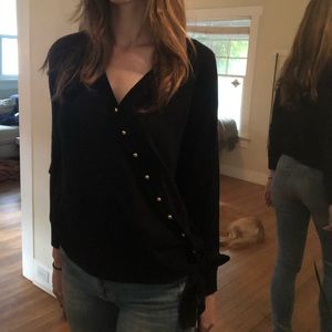 Black sezane sweater with side tie